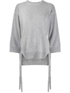 Chloé Side-tie Loose-fit Sweater In Grey