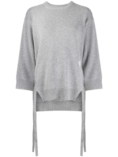 Chloé Side-tie Loose-fit Sweater In Grey