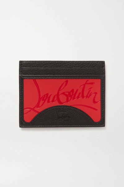Christian Louboutin Rubber-trimmed Textured-leather Cardholder In Red