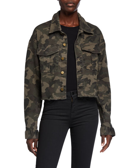 cropped camo jean jacket