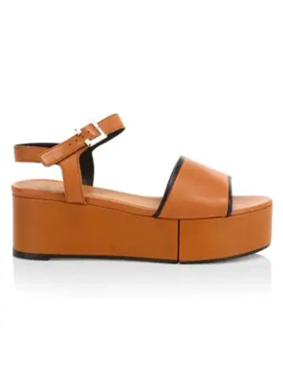 Clergerie Moni Flatform Leather Sandals In Ground