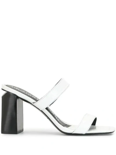 Alexander Wang Hayden Mock-croc Leather Sandals In White