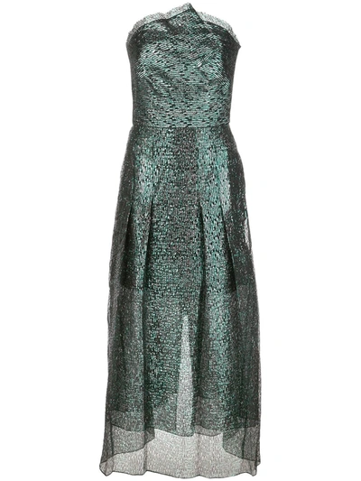 Roland Mouret Saranda Metallic Dress In Green