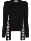 Stella Mccartney Band Logo Round Neck Sweatshirt In Black