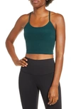 Beyond Yoga Space-dye Racerback Cropped Top In Hunter Green-nocturnal Navy