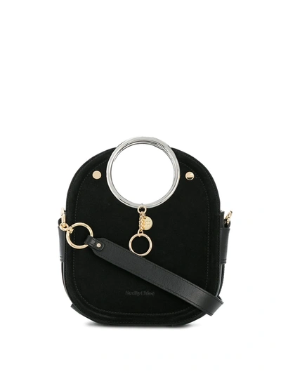 See By Chloé Mara Small Textured-leather Shoulder Bag In Black
