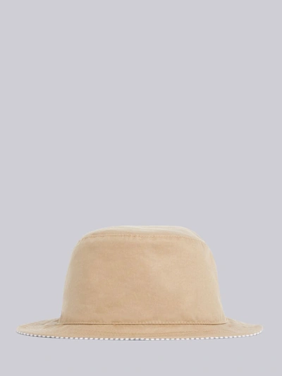 Thom Browne Khaki Cotton Reversible Bucket Hat In Neutrals