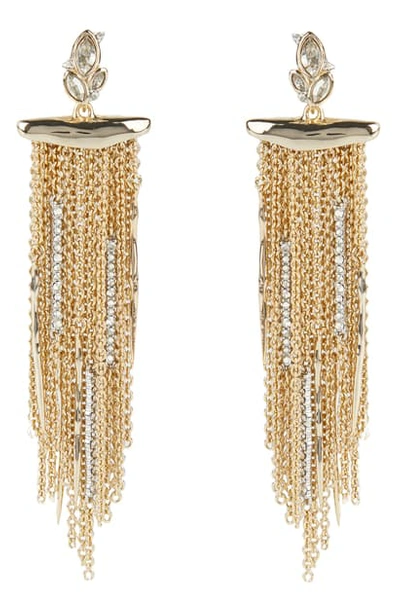 Alexis Bittar 10k Goldplated & Navette Crystal Cluster Fringe Earrings
