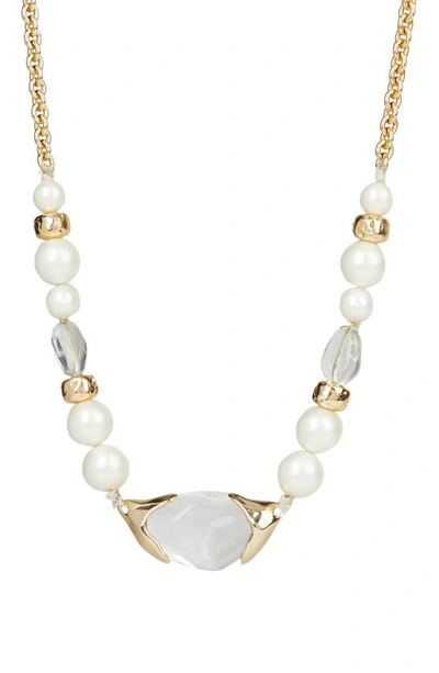Alexis Bittar Encased Pebble 10-14mm Freshwater Pearl Strand Necklace In Yellow Goldtone