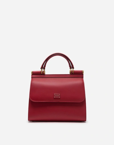 Dolce & Gabbana Sicily Bag 58 Small In Calf Leather In Red