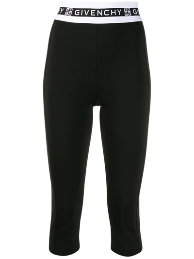 Givenchy Logo Punto Milano Midi Leggings In Black