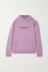 Givenchy Logo Print Jersey Sweatshirt Hoodie In Lilac