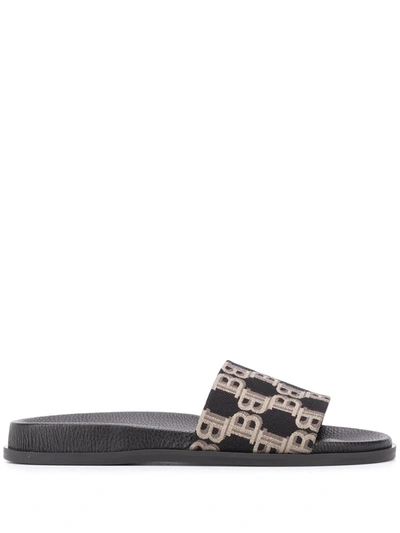 Balmain Paton Sandal In Black / Beige Fabric