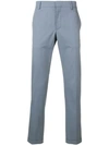 Prada Classic Straight Trousers In Avio