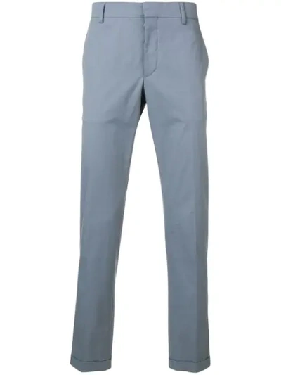 Prada Classic Straight Trousers In Avio