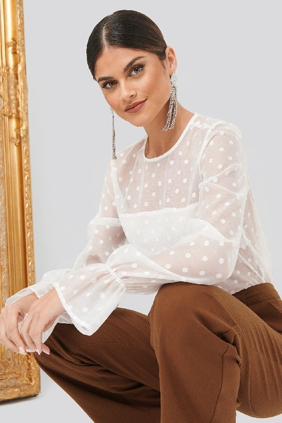 Chloé Dotted Blouse - White In White Dots