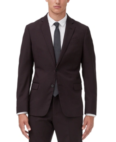 Armani Exchange Men's Modern-fit Burgundy Suit Jacket Separate