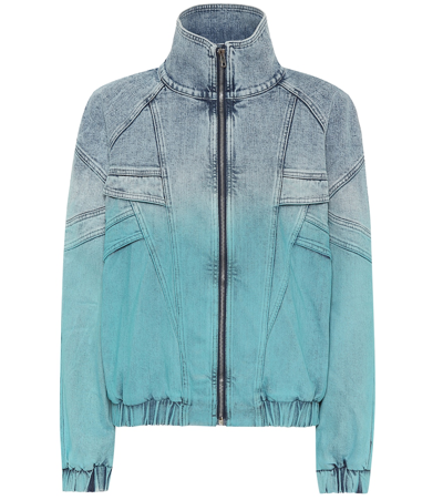 Stella Mccartney Retro Gradient Denim Windbreaker Jacket In Blue