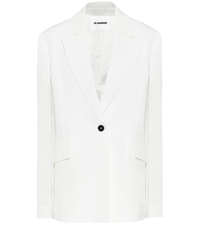 Jil Sander Short Single-breasted Coat In White