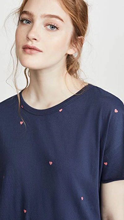 The Great The Cut Edge Tee In Navy W/ Valentine Hearts