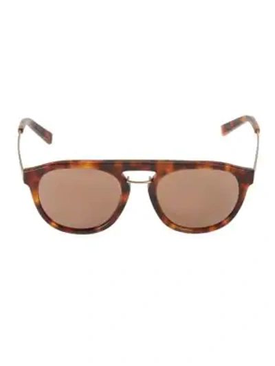 Sean John 55mm Faux Tortoiseshell Round Sunglasses In Amber Tortoise