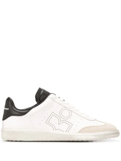 Isabel Marant Bryce Suede-trimmed Perforated Leather Sneakers In White