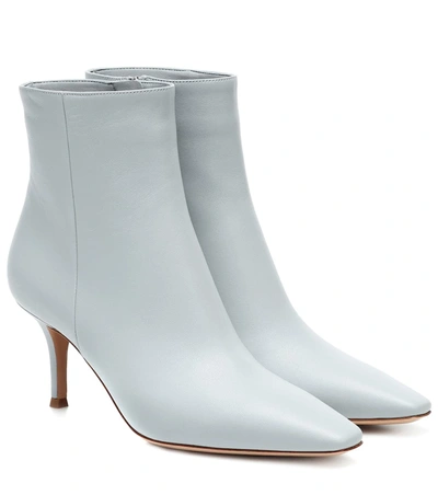 Gianvito Rossi 70 Leather Ankle Boots In Blue