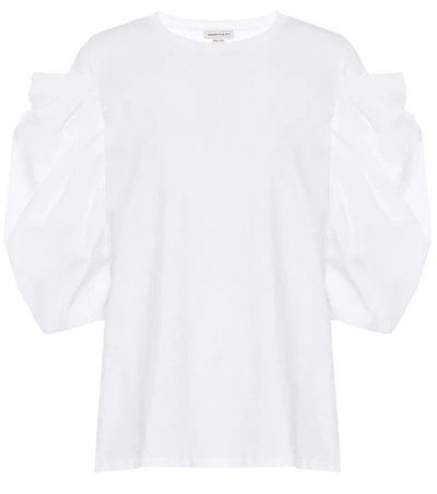 Alexander Mcqueen Puff-sleeved T-shirt In White