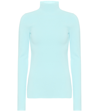 Helmut Lang Women's Neon Ribbed Mockneck Sweater In Sky Blue