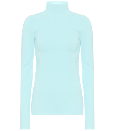 Helmut Lang Women's Neon Ribbed Mockneck Sweater In Sky Blue