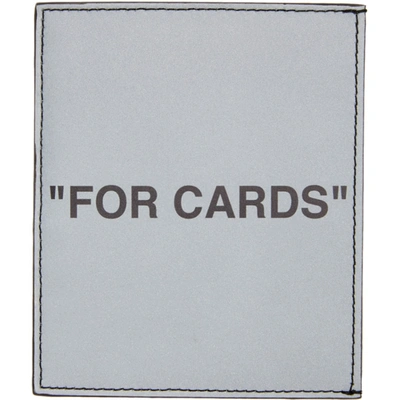 Off-white Silver Quote Card Holder In Silver/blk