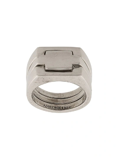 Alan Crocetti Chunky Style Signet Ring In Silver