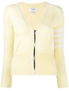 Thom Browne 4-bar Stripe Cardigan In Yellow