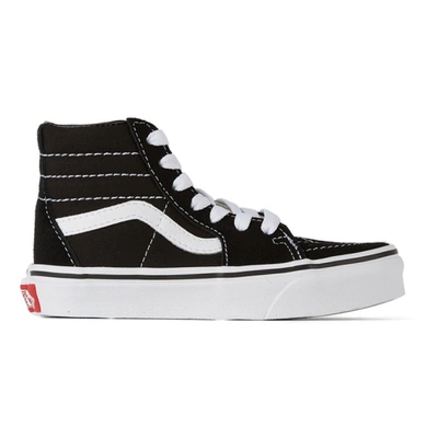 Vans Kids' Sk8-hi Leather Blend Lace-up Sneakers In Black/true White/white