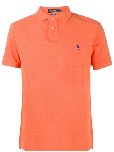 Polo Ralph Lauren Embroidered Logo Polo Shirt In Orange