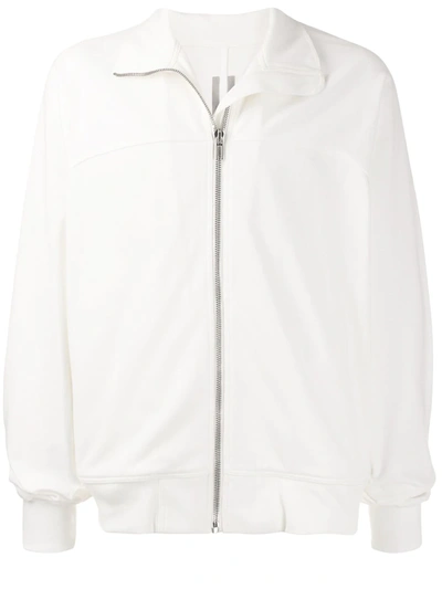 Rick Owens Zip Front Track Jacket In White