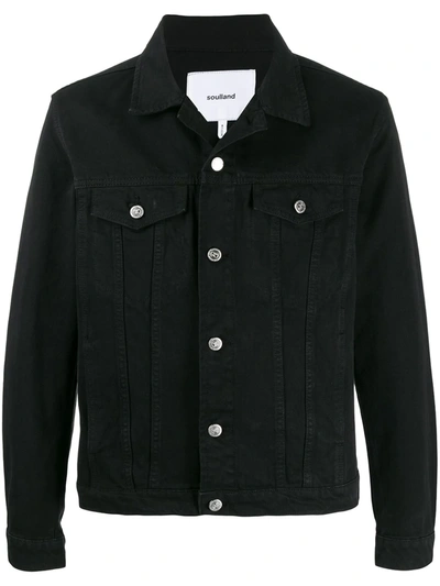 Soulland Shelton Straight-fit Denim Jacket In Black