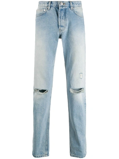 Soulland Erik Mid-rise Straight Jeans In Blue