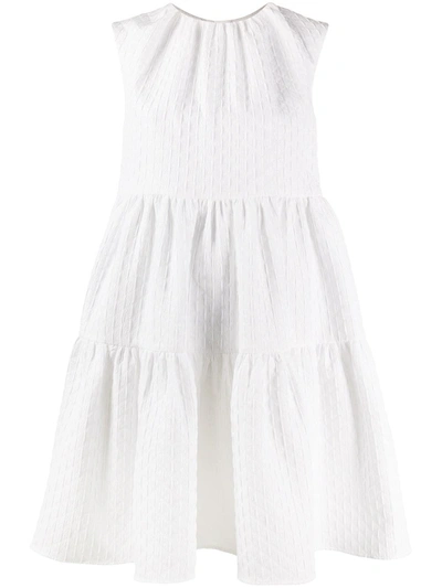 Msgm Quilted Parachute Dress In White