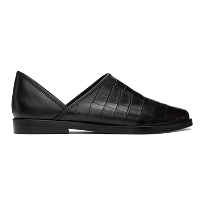 Toga Virilis Crocodile-effect Panel Loafers In Black