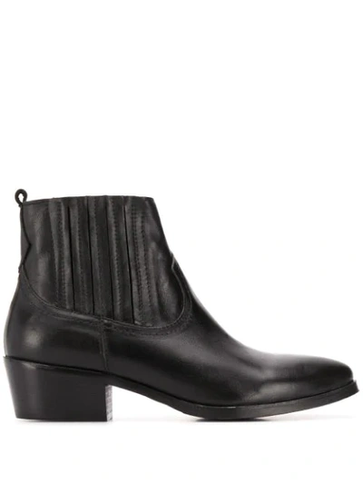 Albano Pointed Elasticated Boots In Black