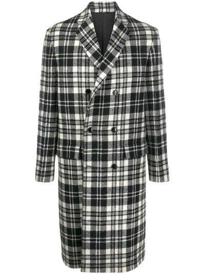 Oamc Boxy Fit Checked Coat In Black
