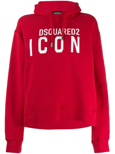 Dsquared2 Icon Hoodie In Red