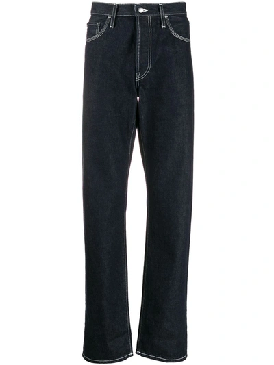 Acne Studios Face-patch Straight-leg Jeans In Blue