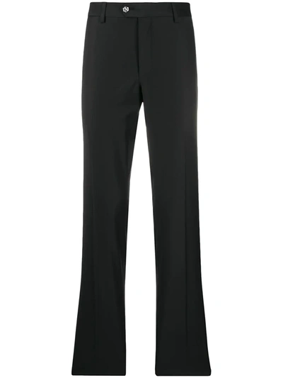 Philipp Plein Star Button High Waist Trousers In Black