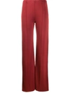 Valentino Piped Seams Flared Trousers In Red