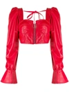 Manokhi Red Leather Top