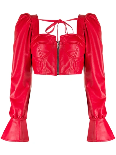 Manokhi Red Leather Top