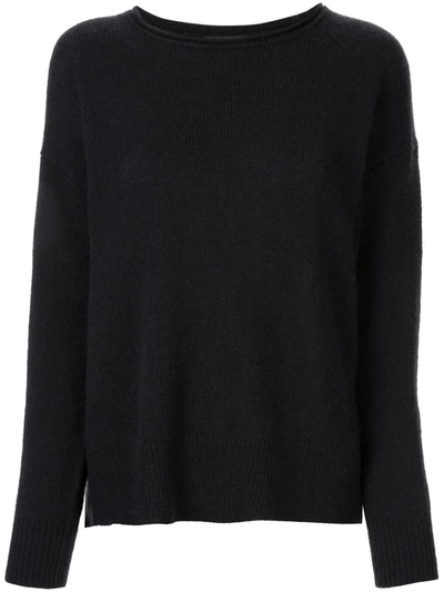 James Perse Panelled Cashmere Jumper In Black