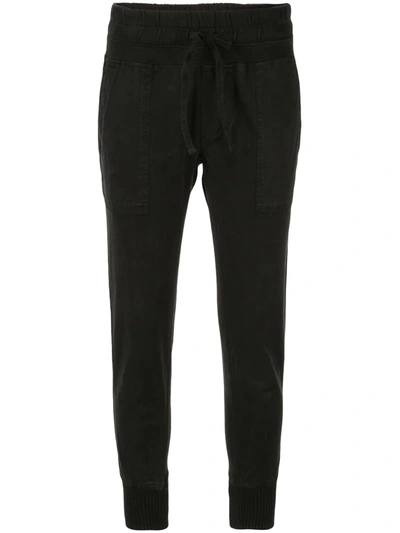 James Perse Slim-fit Cropped Trousers In Black